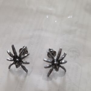 Silver Spider Earrings